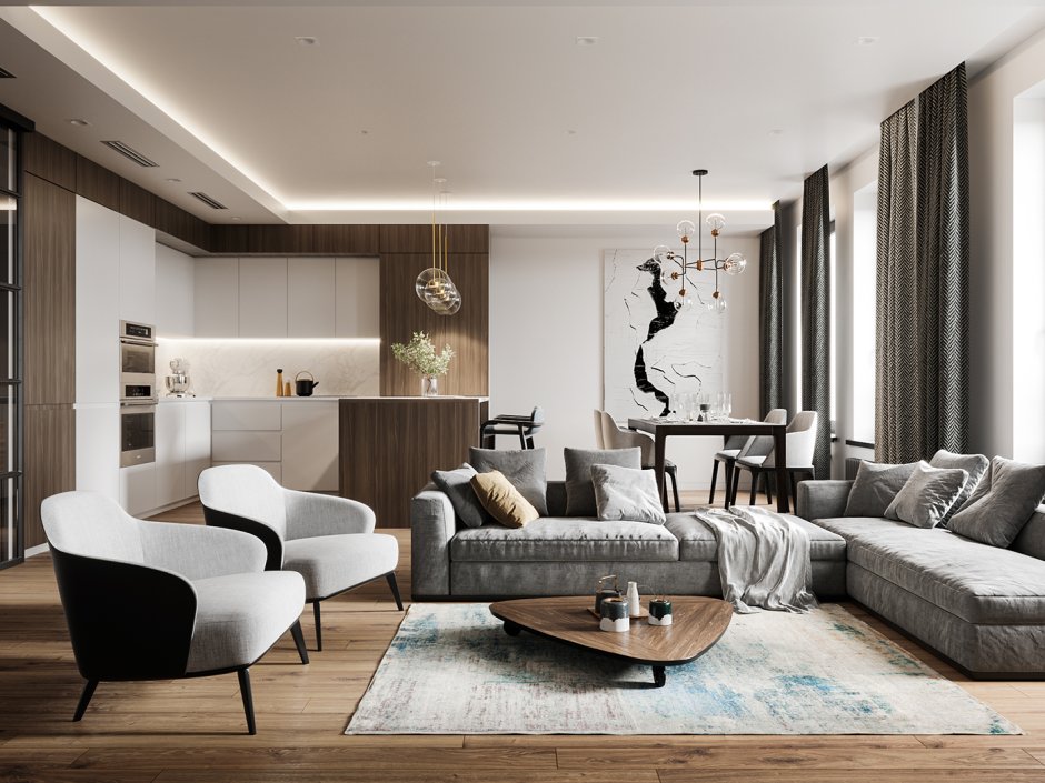 Living room design in the apartment