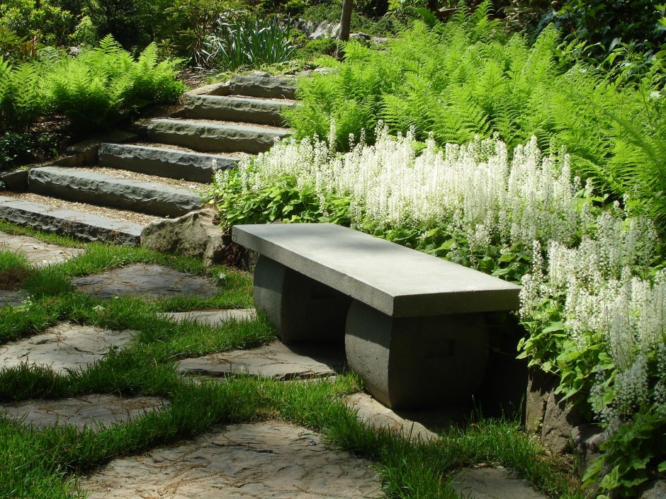 Landscape design garden bench