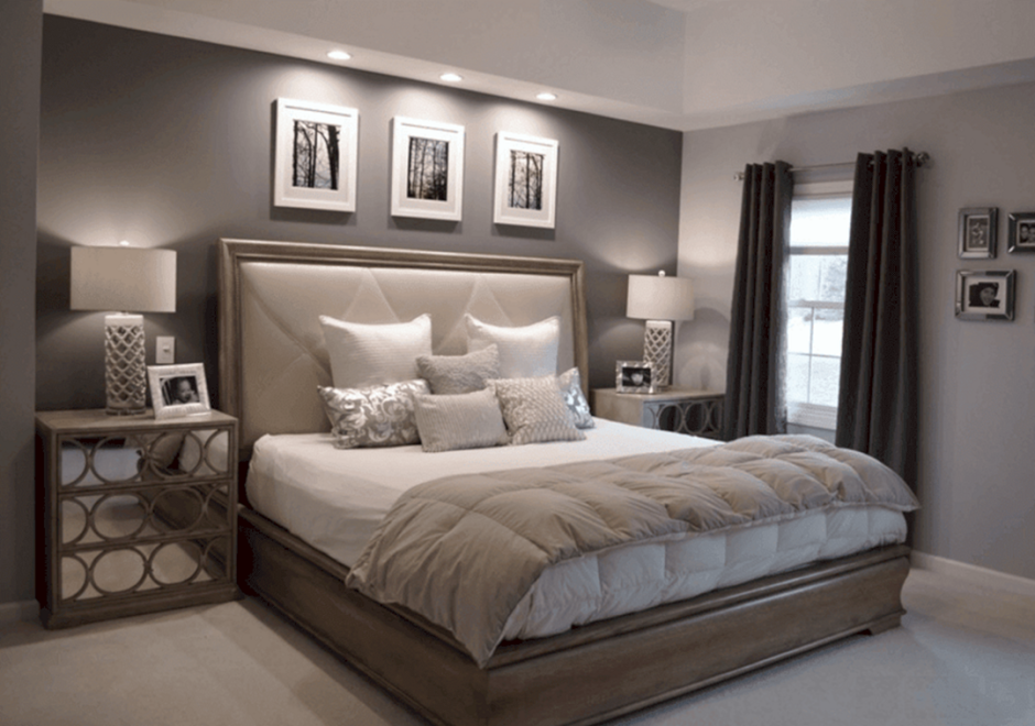 Design over the bed in the bedroom