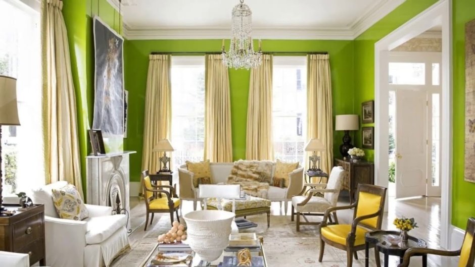 Light green living room