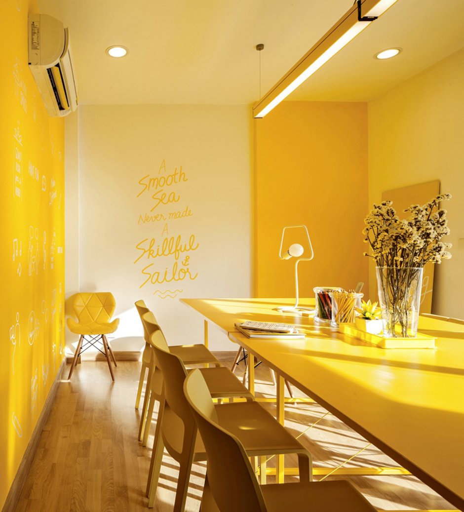 Yellow colors interior design