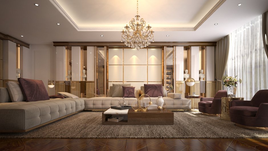 Gold luxury living room