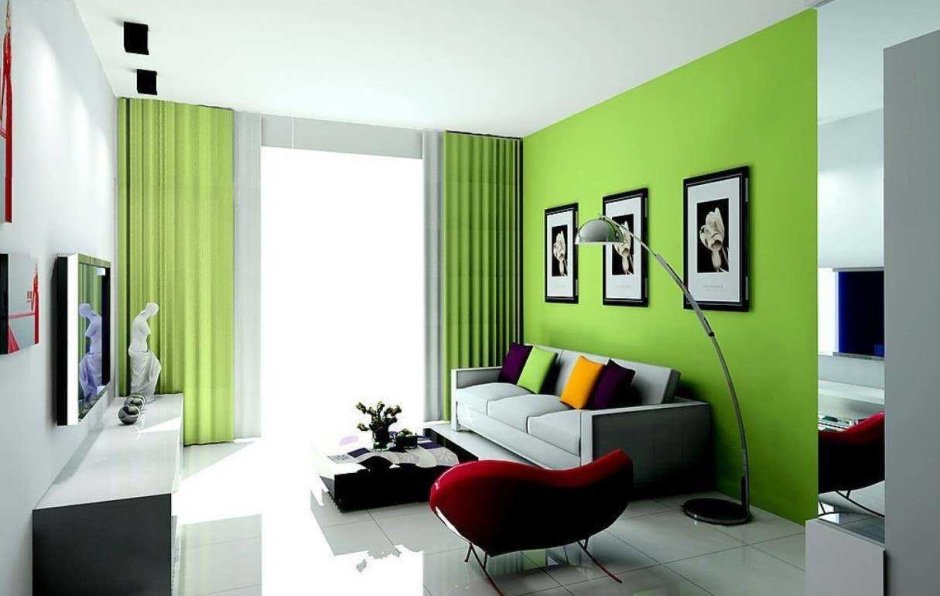 Green colors interior design