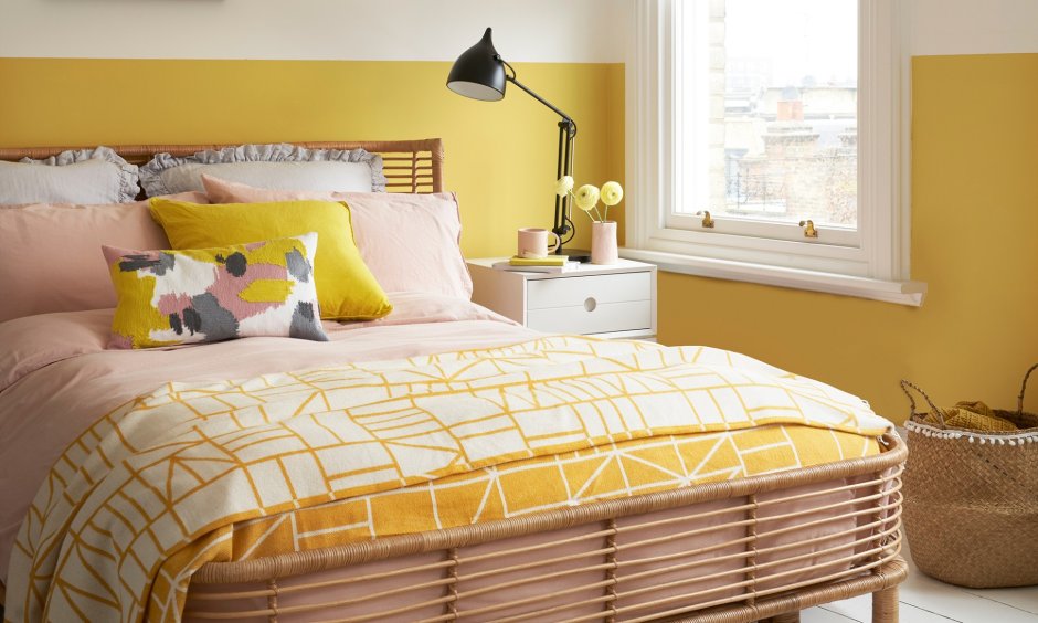 Yellow wall bedroom
