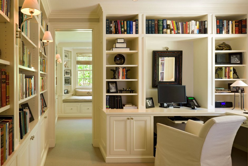 Bookshelf office desk