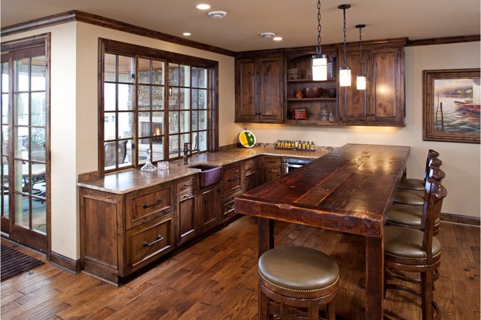 Wood kitchen cabinet