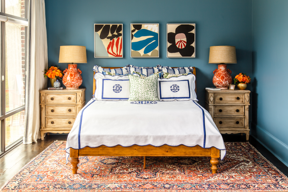 Navy blue bedroom