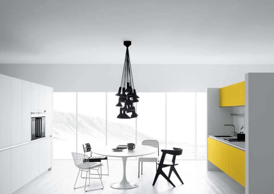 Interior design yellow and black