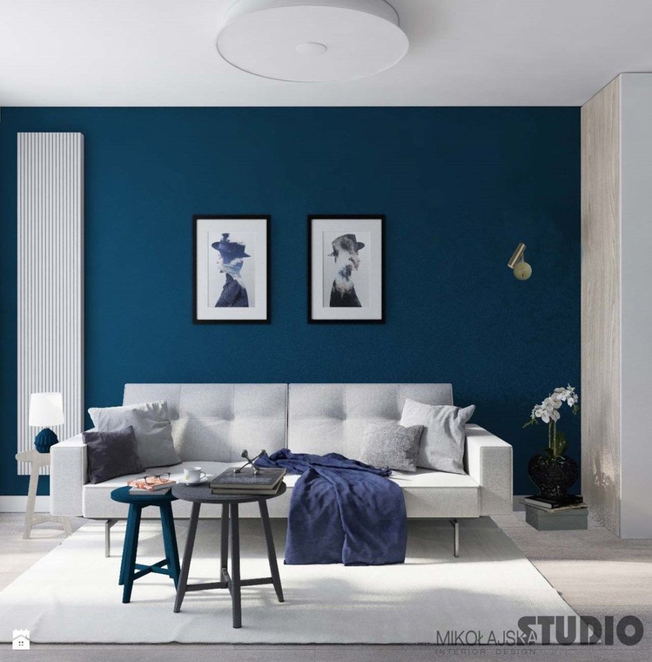 Blue wall covering