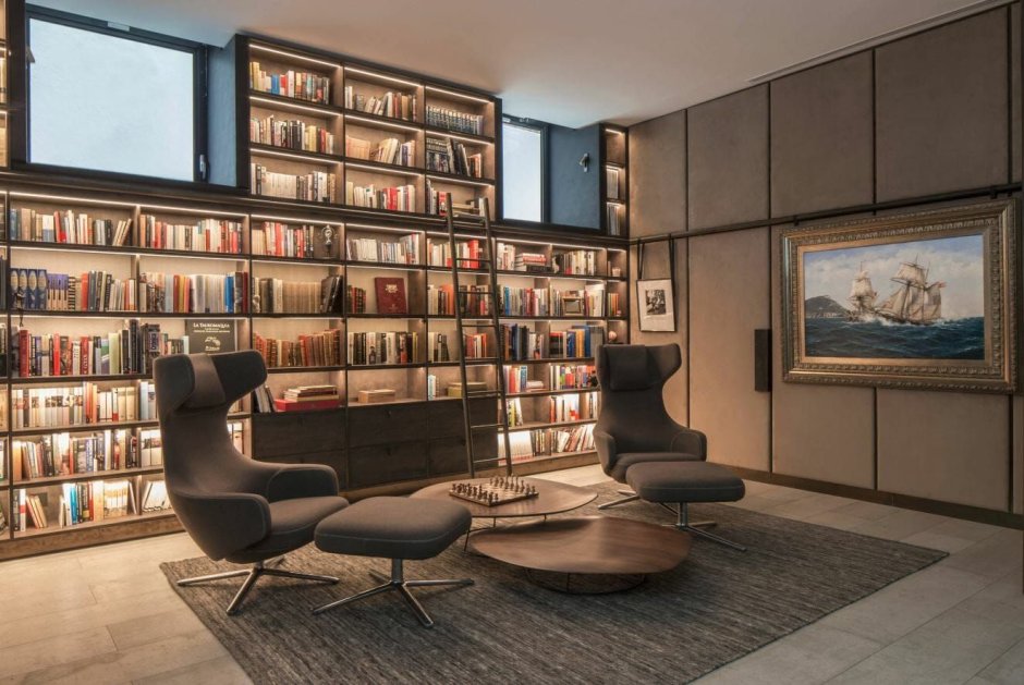 Library in home office