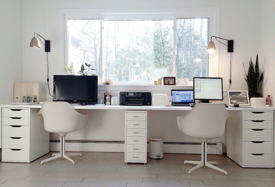 White office desk