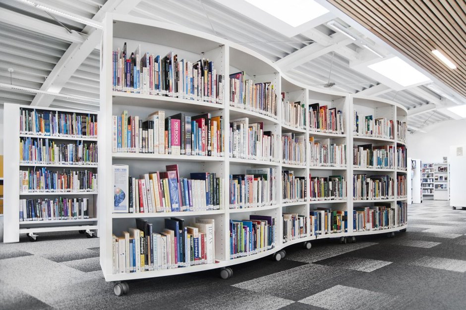 Library modern shelves