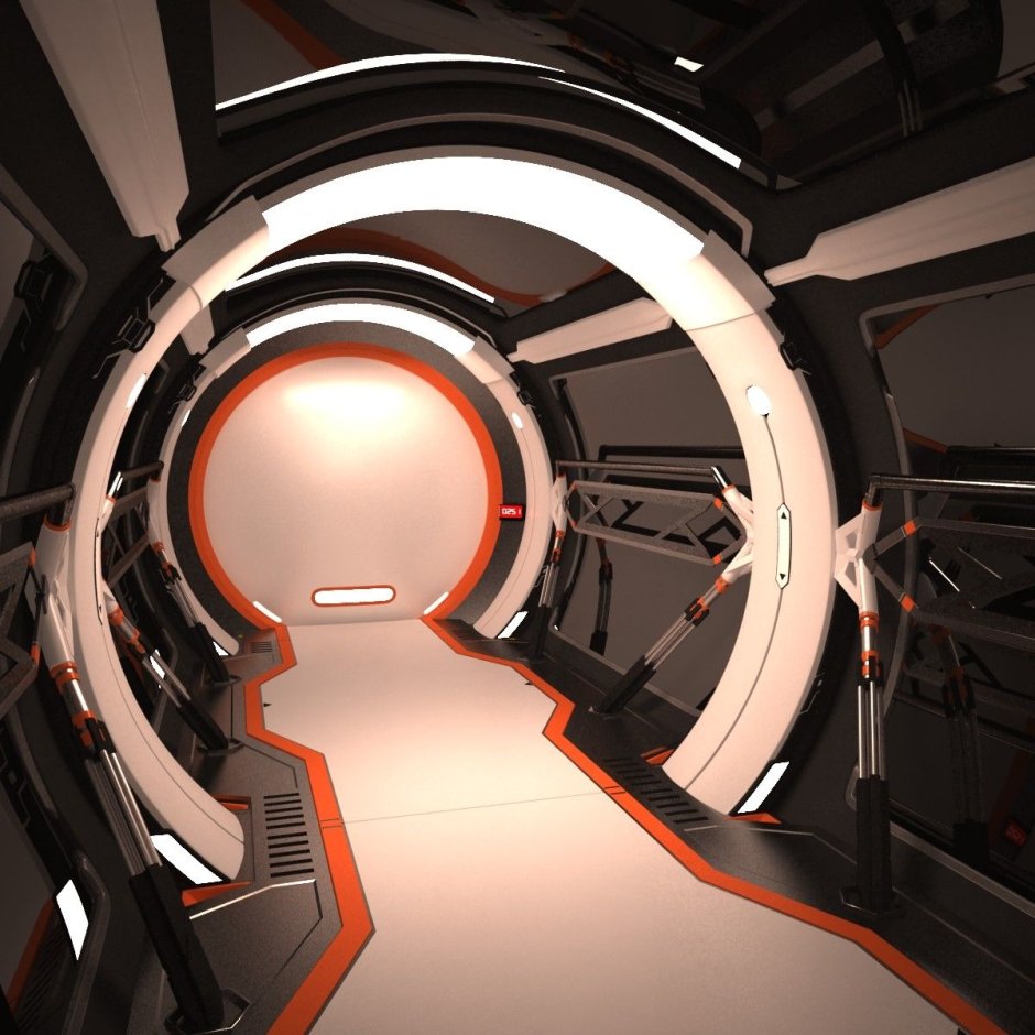 Spaceship futuristic interior