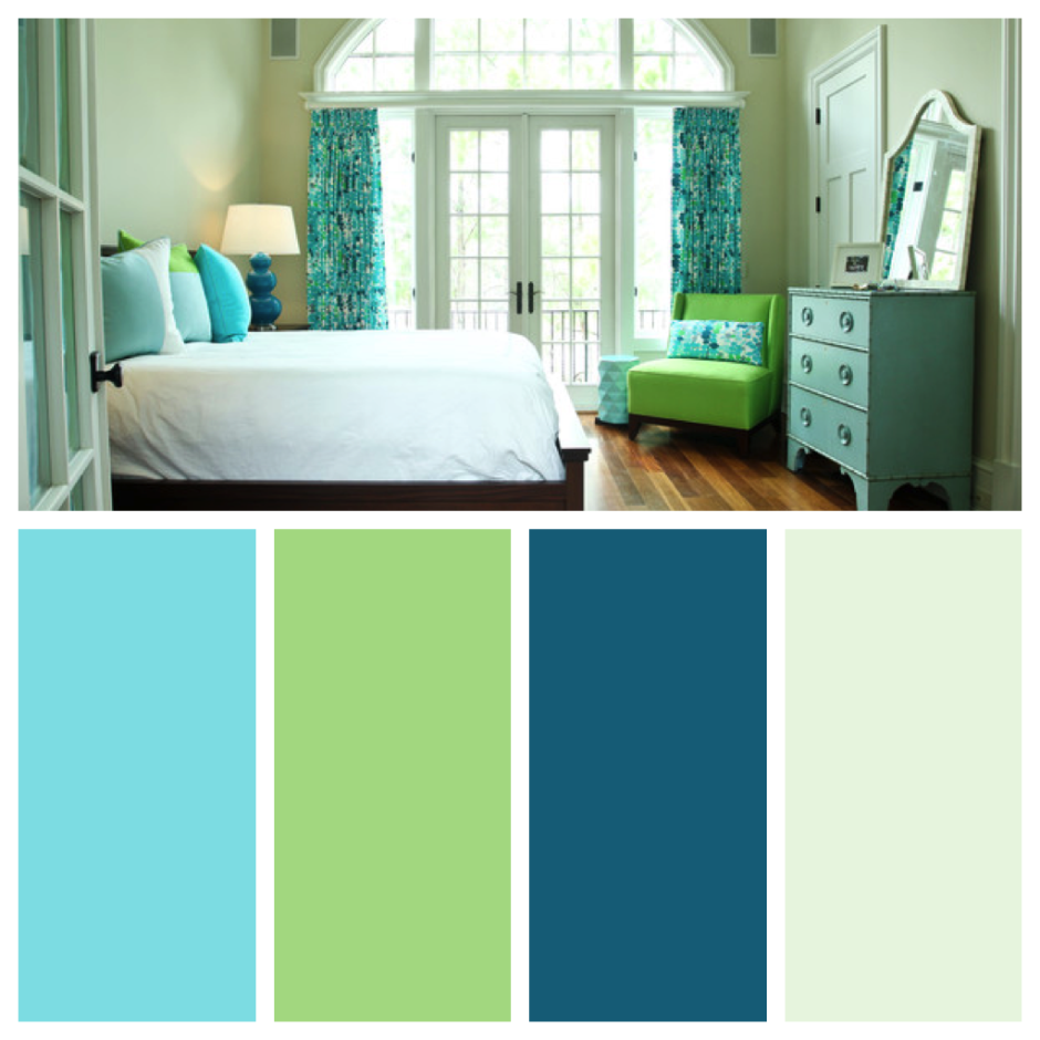 Green yellow and blue colour palette
