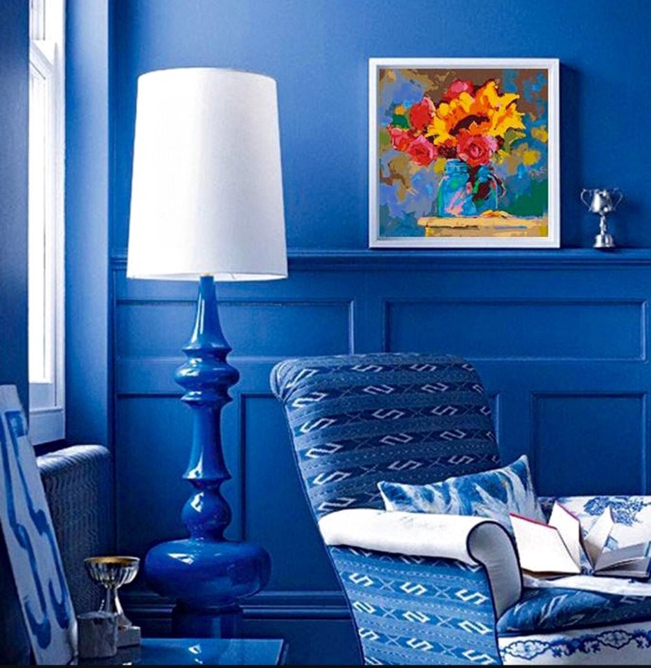 Interior design blue color