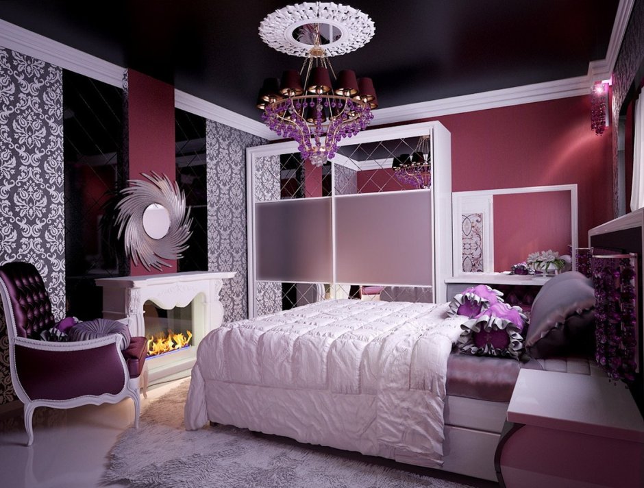 Pink living room bedroom