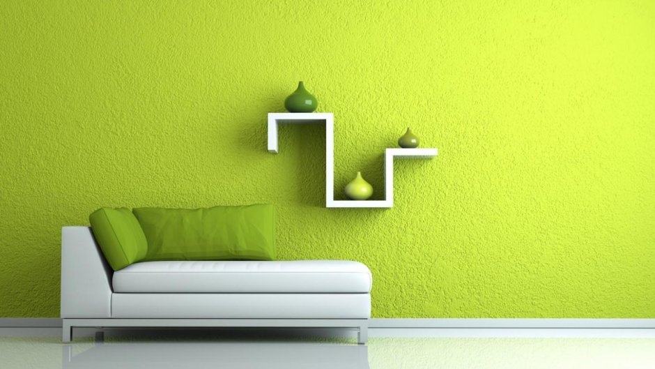 Green colour wall painting