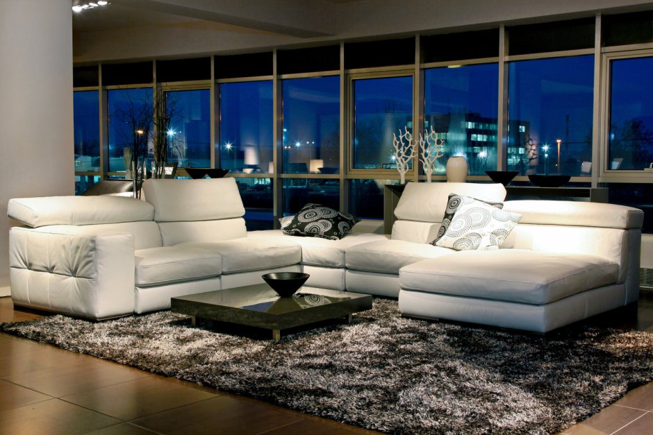 Black modern sofa