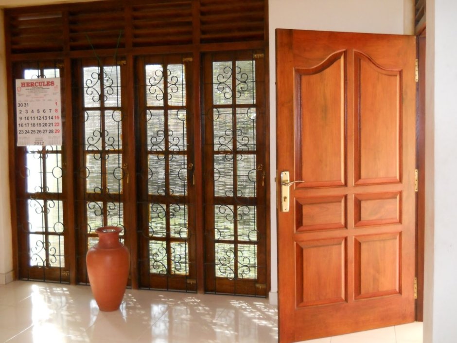 Wooden window door