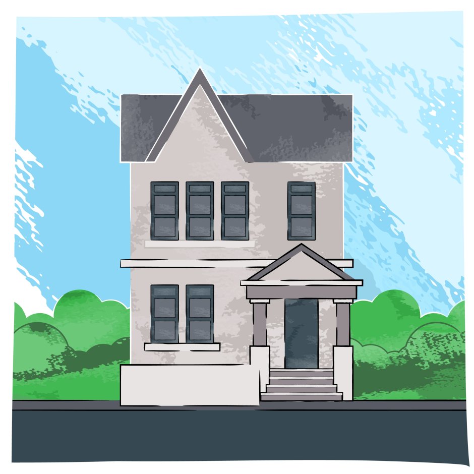 Sketch of simple house stock illustration. Illustration of modern - 53553861