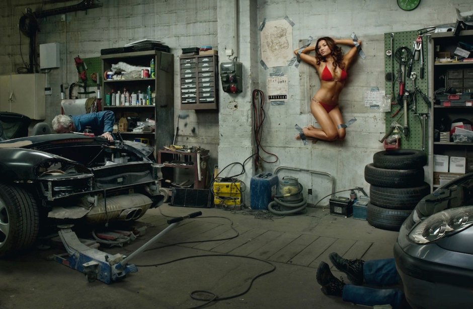 Garage mechanic workshop