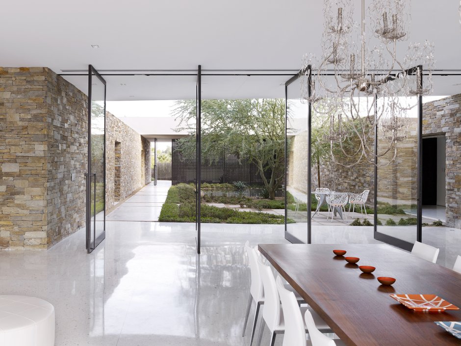 Enclosed glass courtyard