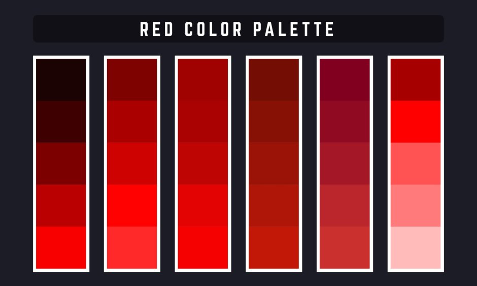 Red colour palette