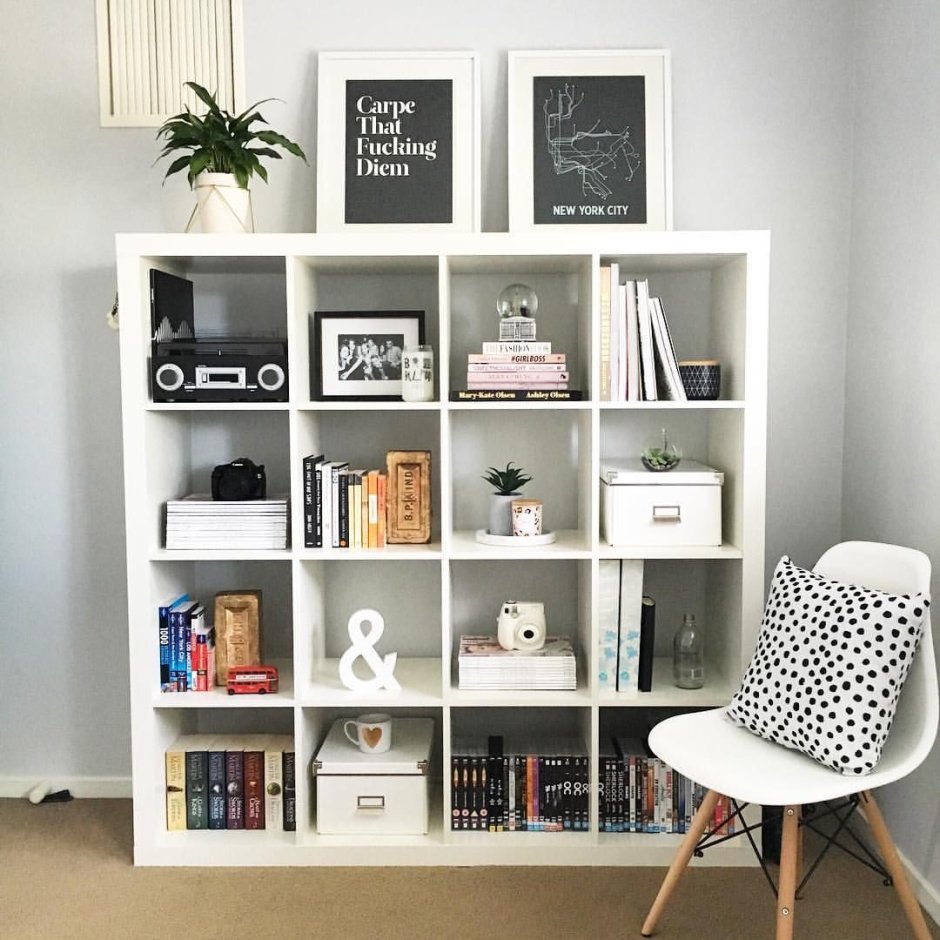 Living room corner shelf