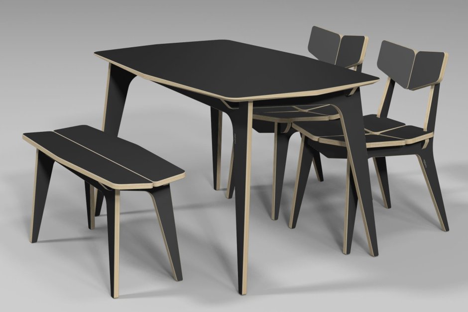 Table and chair plywood
