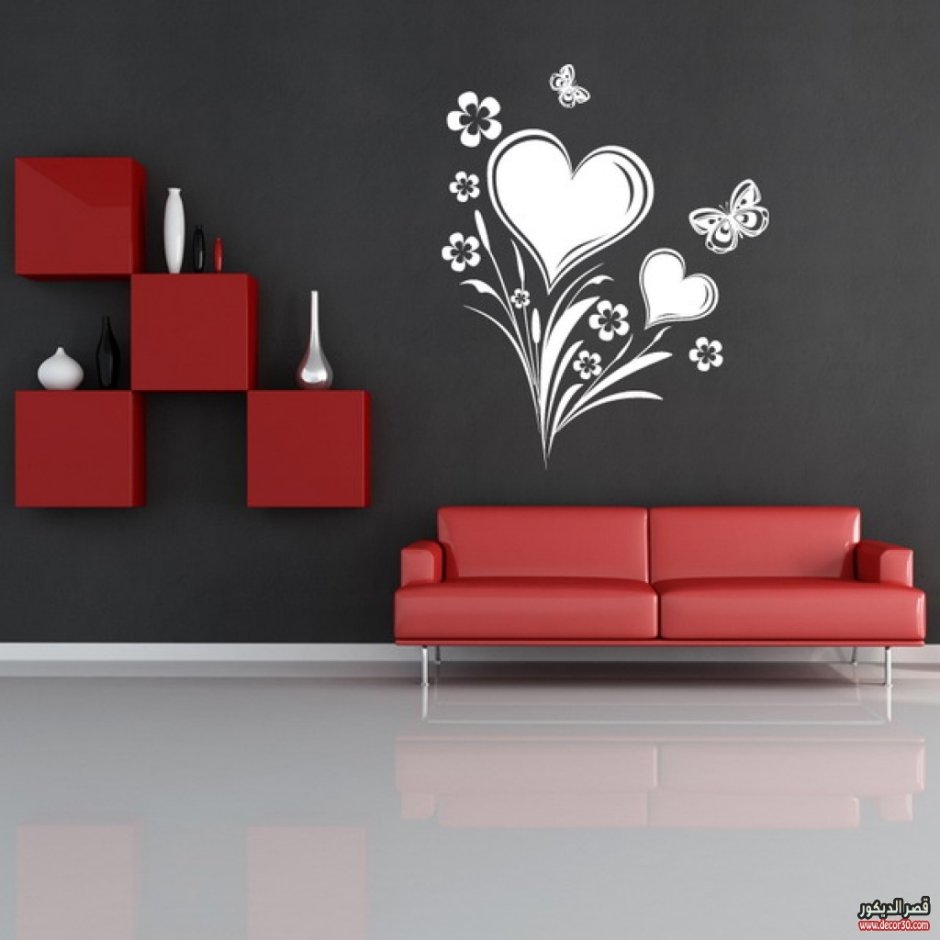 Flower With Branches Drawing Room Wall Colour, Free Hand Paint Art for  Bedroom