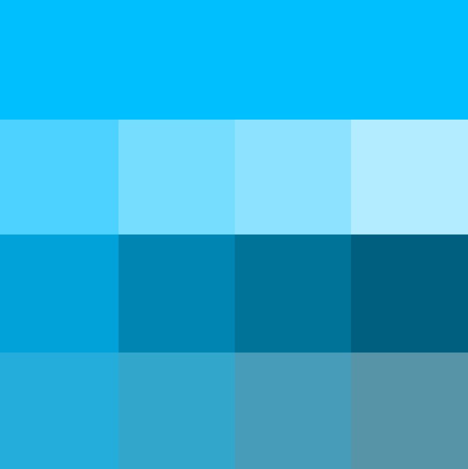 Aquamarine color palette