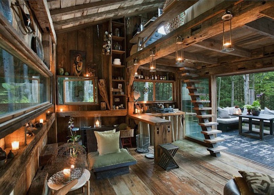Cozy cabin porch