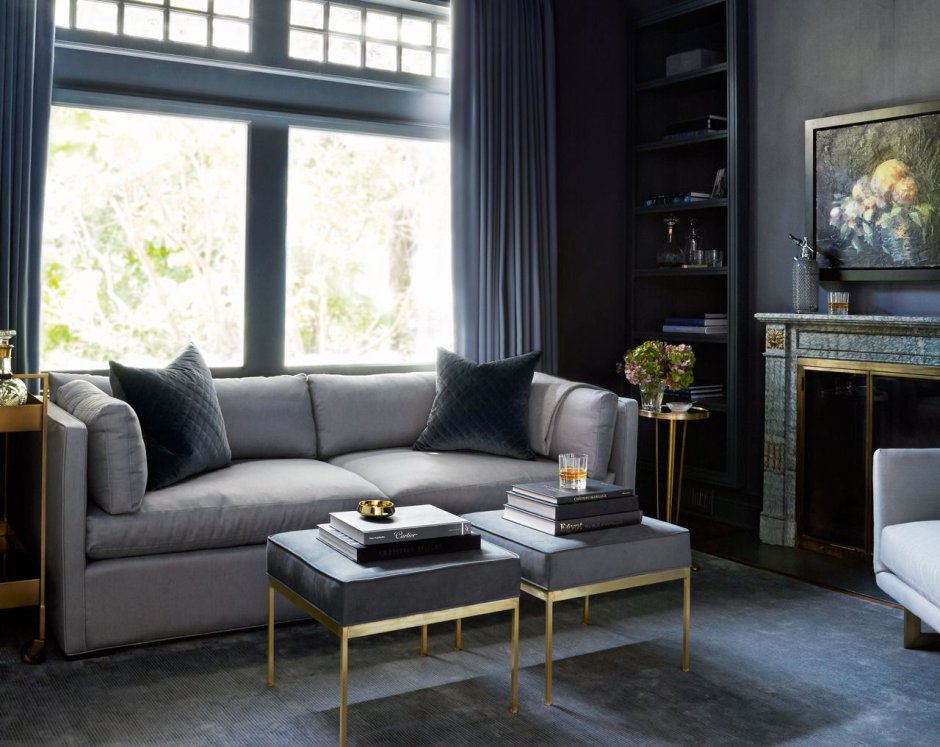 Dark grey sofa