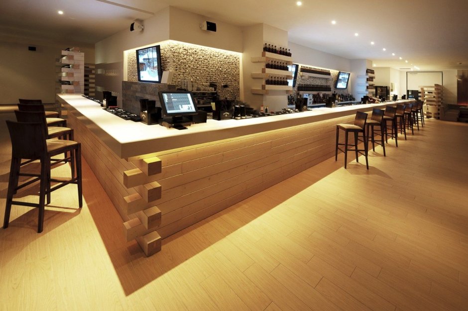 Wooden bar counter