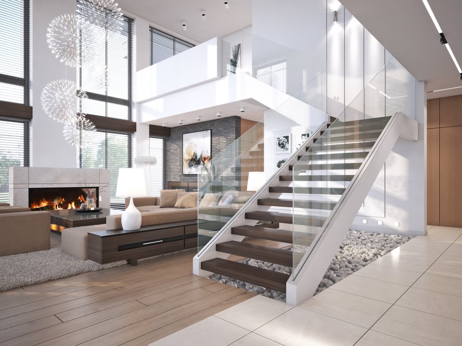 Living room staircase