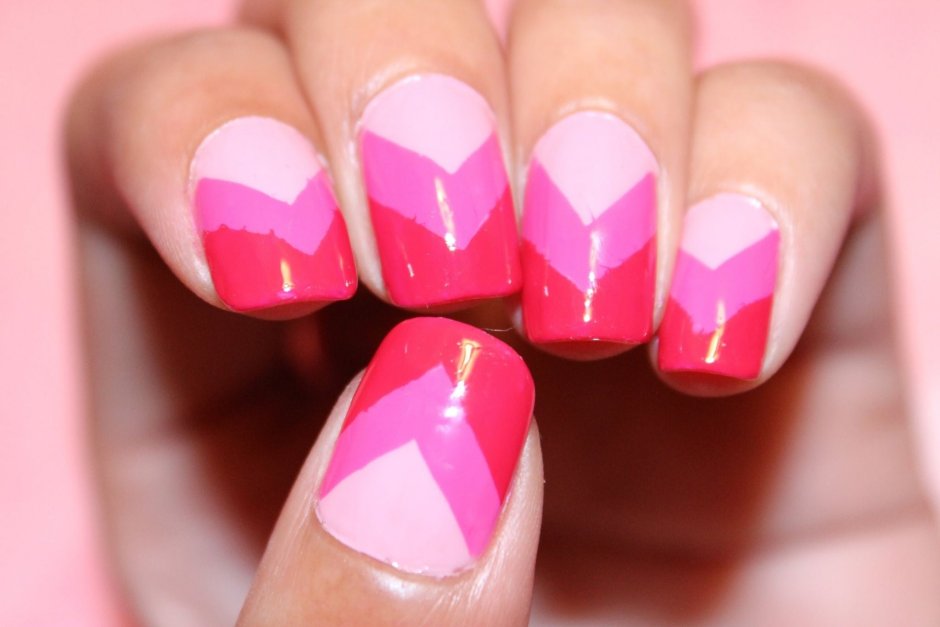 Painted nails pink