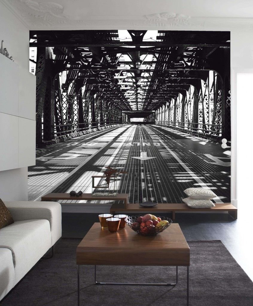 Black and white mural