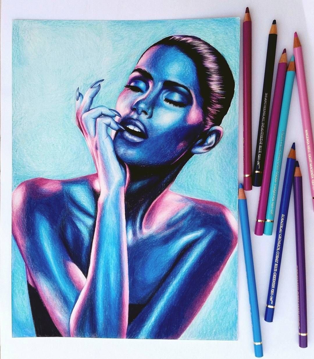 Lip drawing by @world_in_colorr | Prismacolor art, Hard drawings, Colorful  drawings