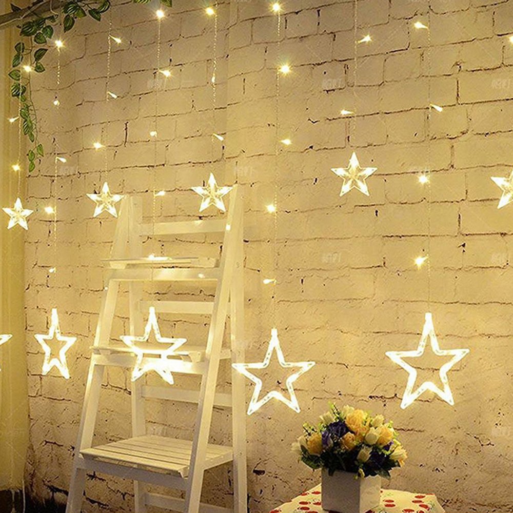 STRÅLA LED string light curtain/48 lights, outdoor star, Length: 63  - IKEA