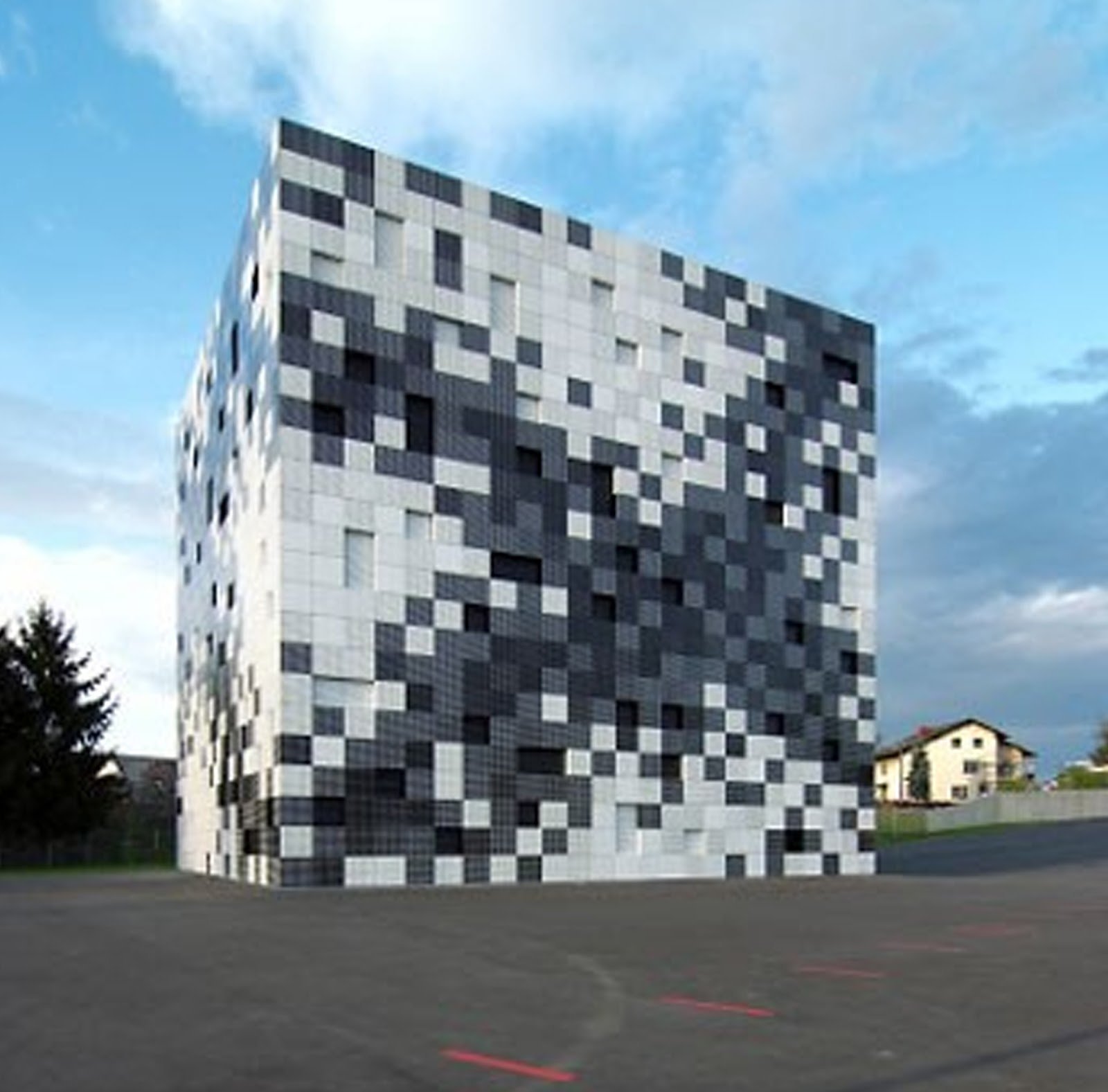 Architecture de. Офисный комплекс Cube tube в Джинхуа. Квадратное здание. Кубические здания. Здания кубической формы.
