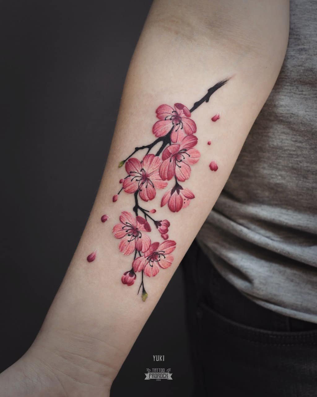 Bouquet tattoo💕 Cherry blossom, jasmine, poppy, lavender✨ | Instagram