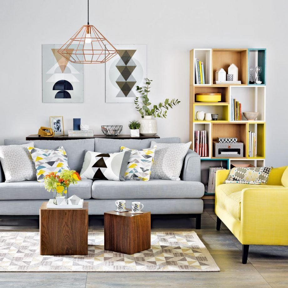 Yellow living room furniture