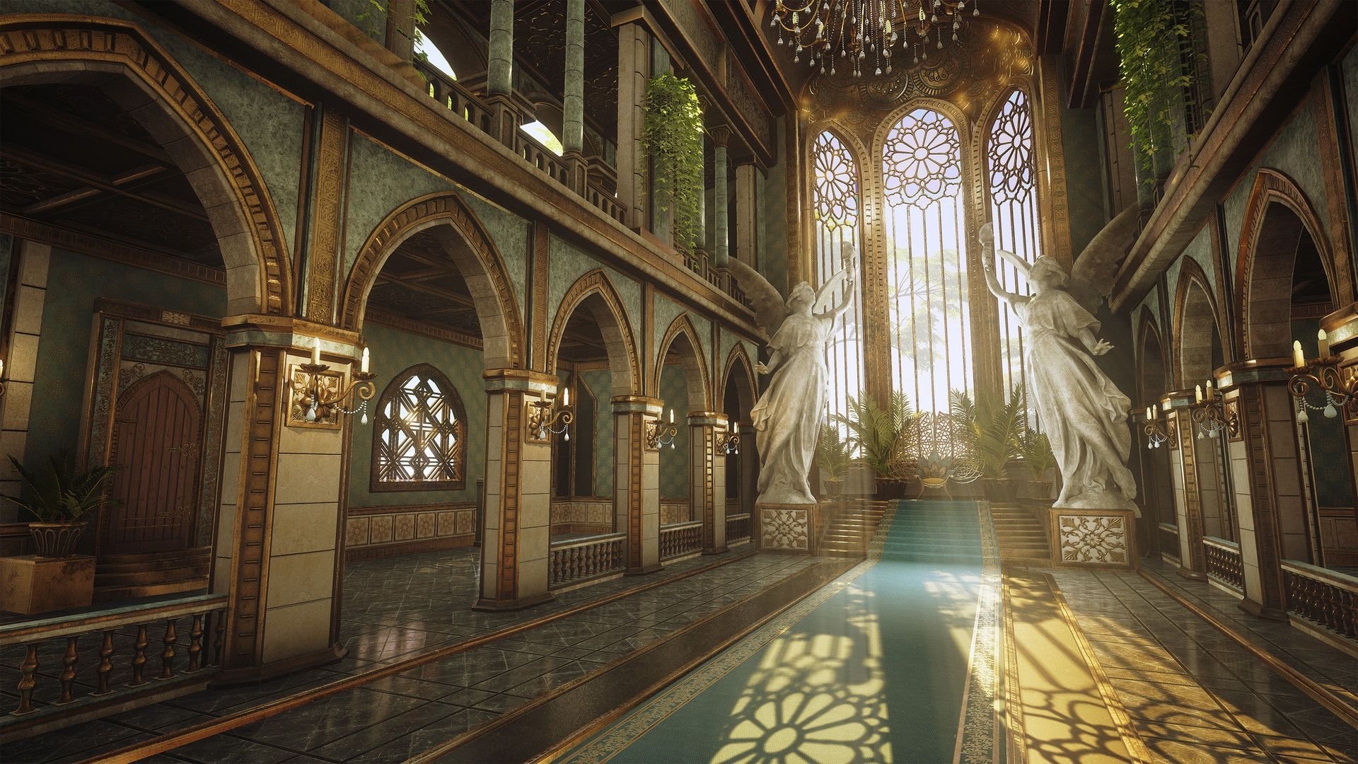 A realistic fantasy interior of the royal palace. golden palace. castle  interior. Fiction Backdrop. concept art. generative ai Stock Illustration |  Adobe Stock