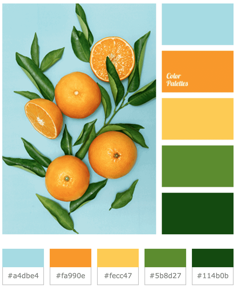 Orange blue yellow palette