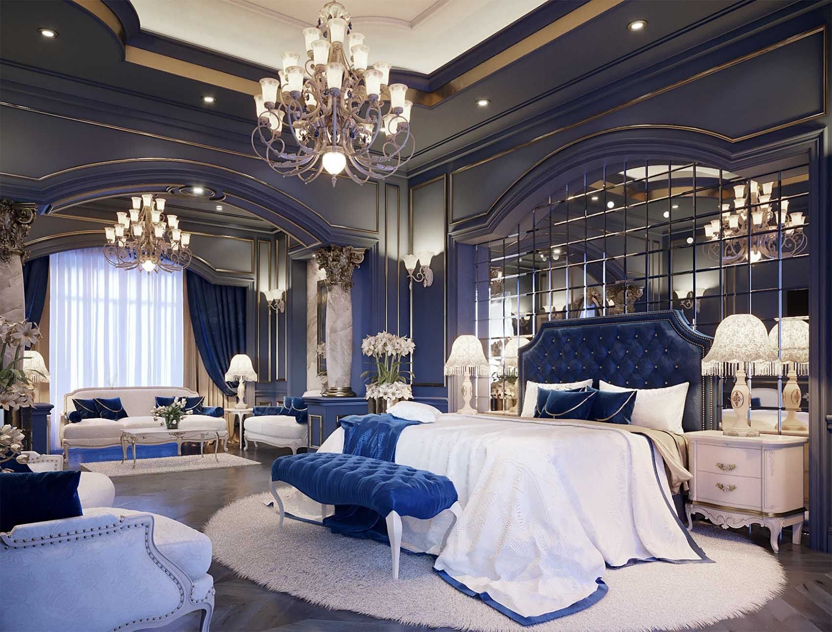 Luxury volute. Antonovich Design спальня Королевский стиль. Роскошная спальня. Королевская спальня роскошная. Шикарная спальная комната.