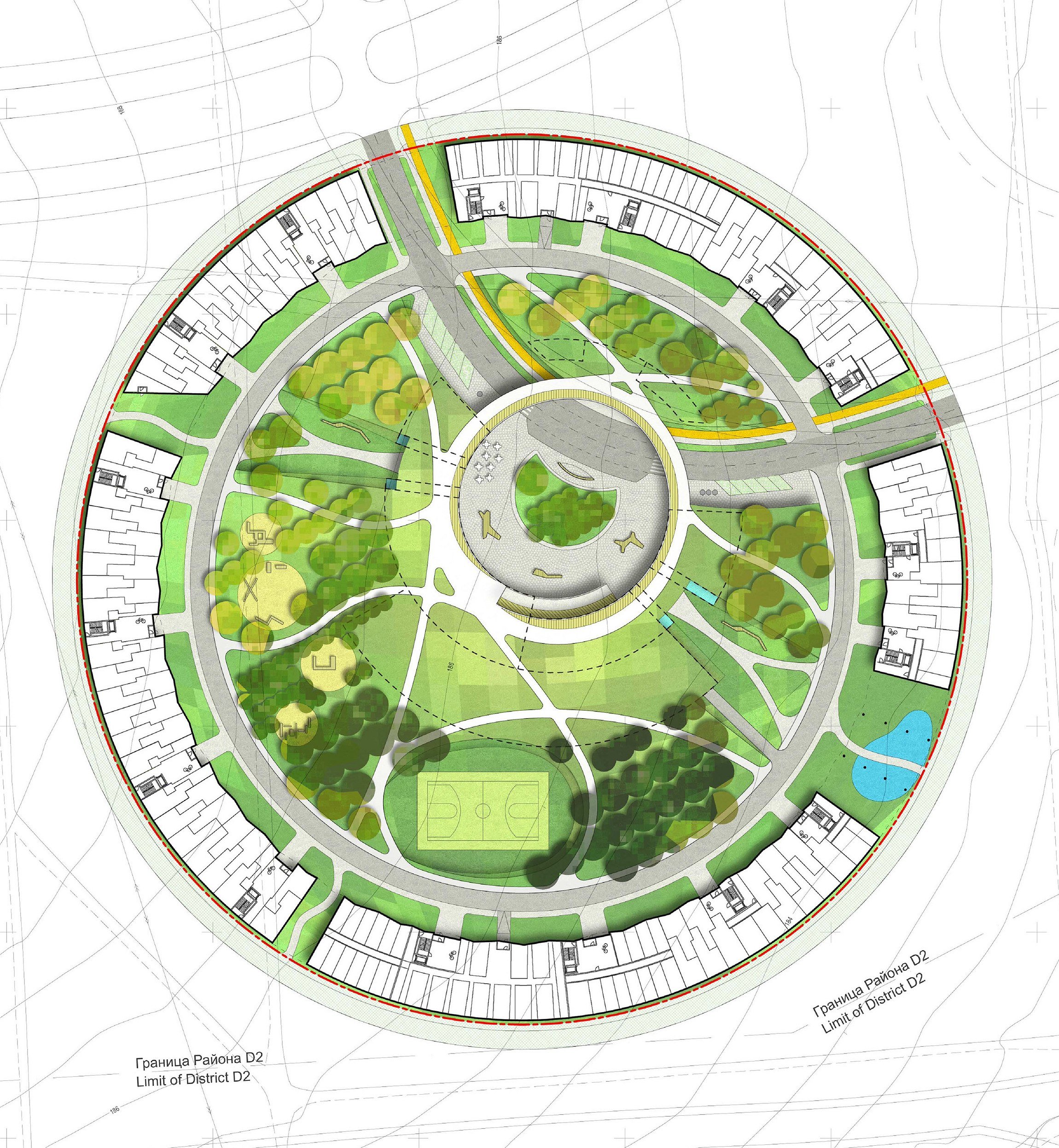 Планировка центра города. Генплан парка. Круглый генплан города проект. Планировка городского пространства. Сквер вид сверху.