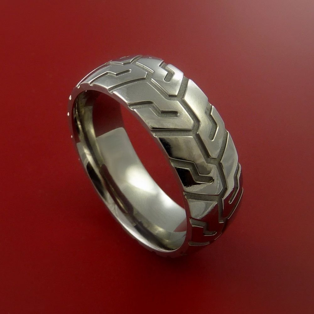Gold Silver Color Stainless Steel Ring Cool Motorcycle Tire Rings for Men  Hip Hop Punk Geometric Striped Ring Wedding Band