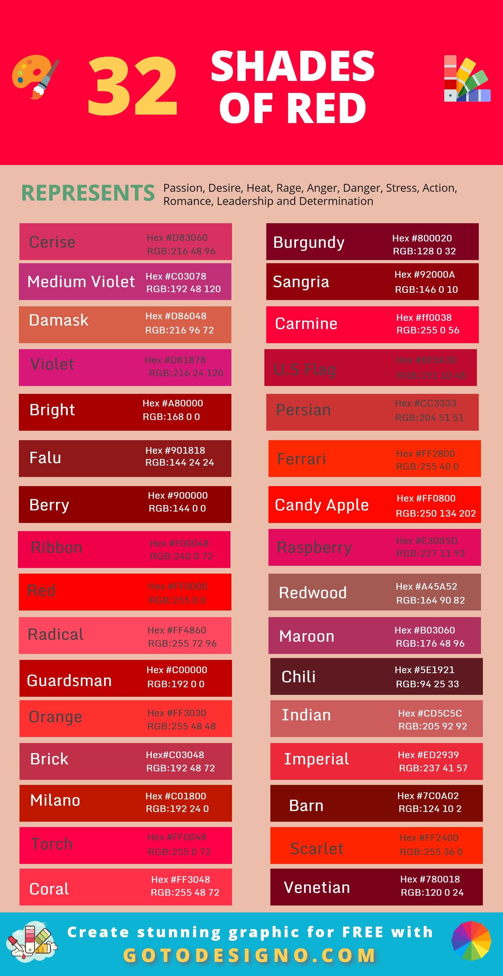 Red color chart - 67 photo