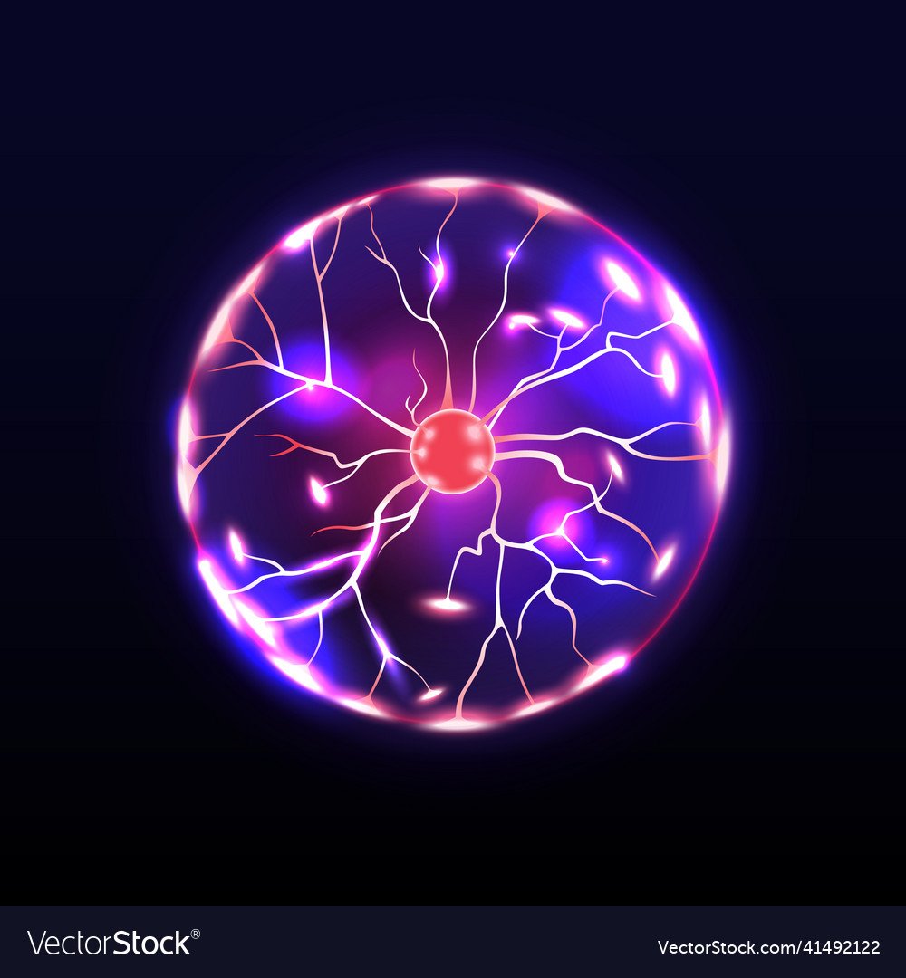 Energy balls plasma sphere electric lightning Vector Image