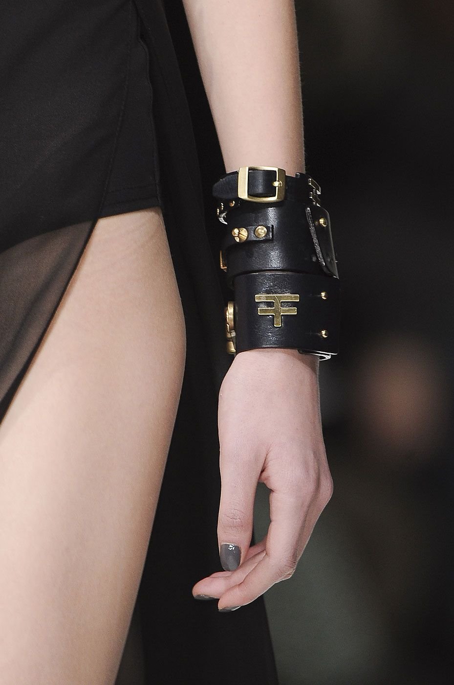 Kamberley Women's Beaded Leather Cuff Bracelet - Black